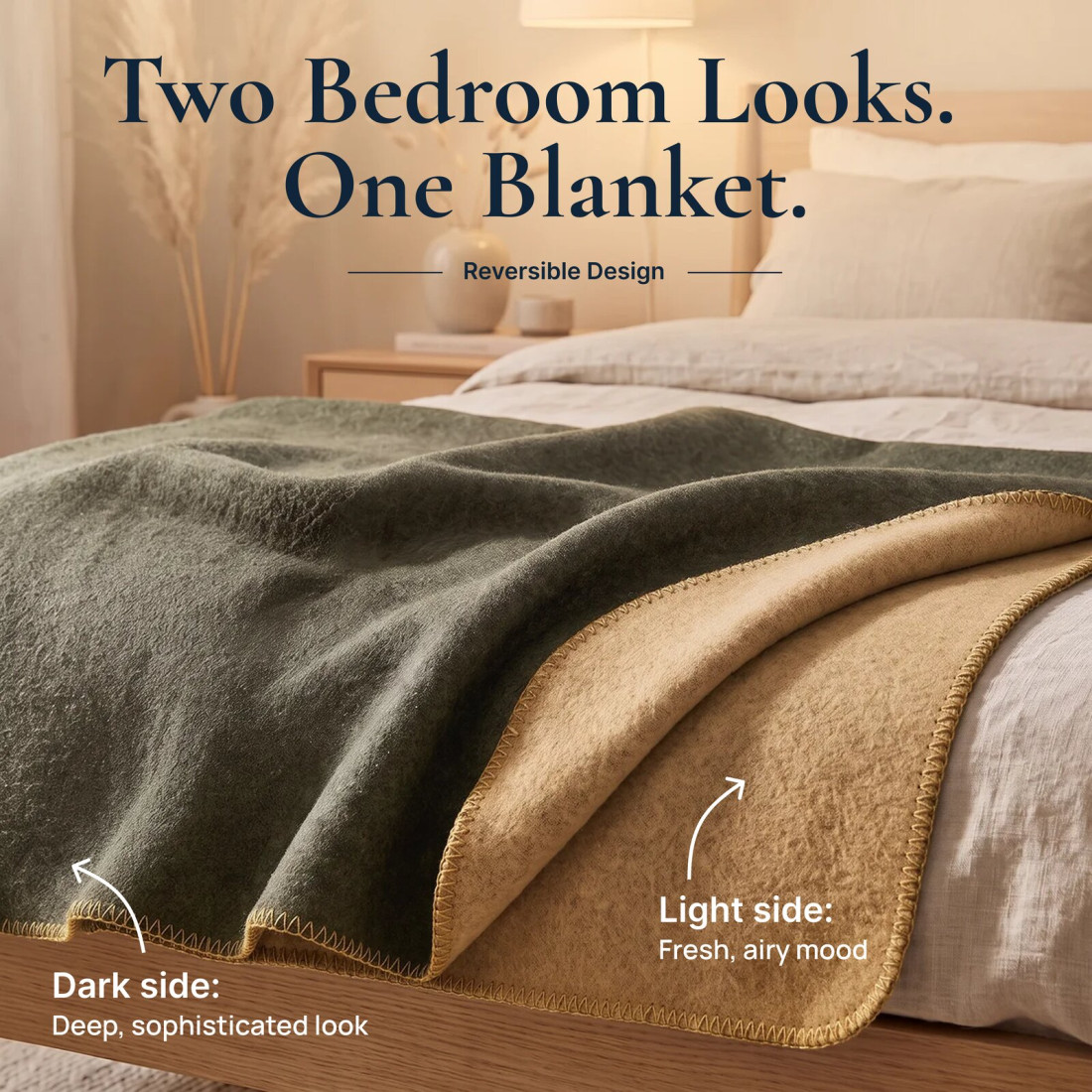 Reversible 100% Wool Blanket · 2