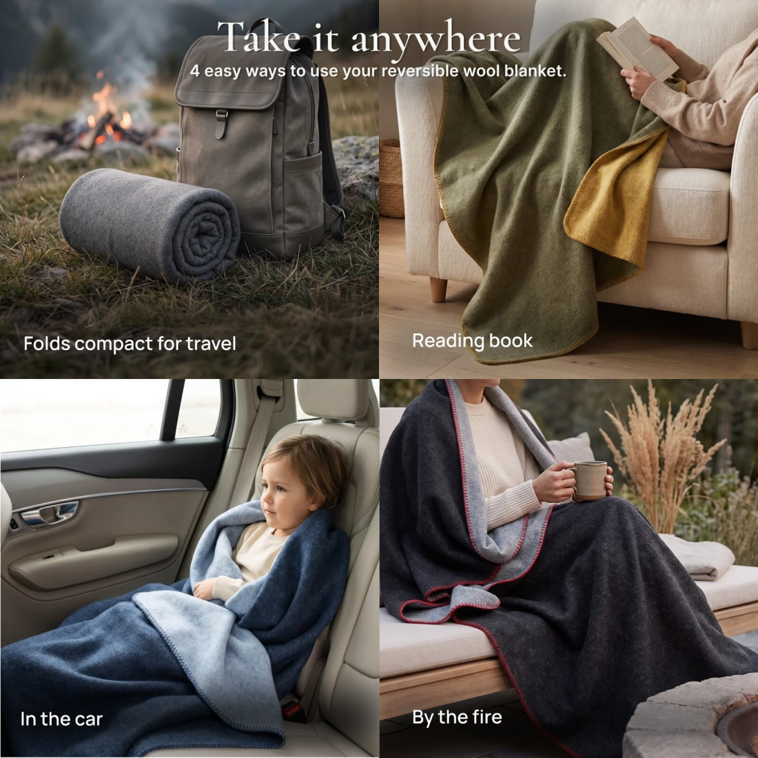 Reversible 100% Wool Blanket · 5