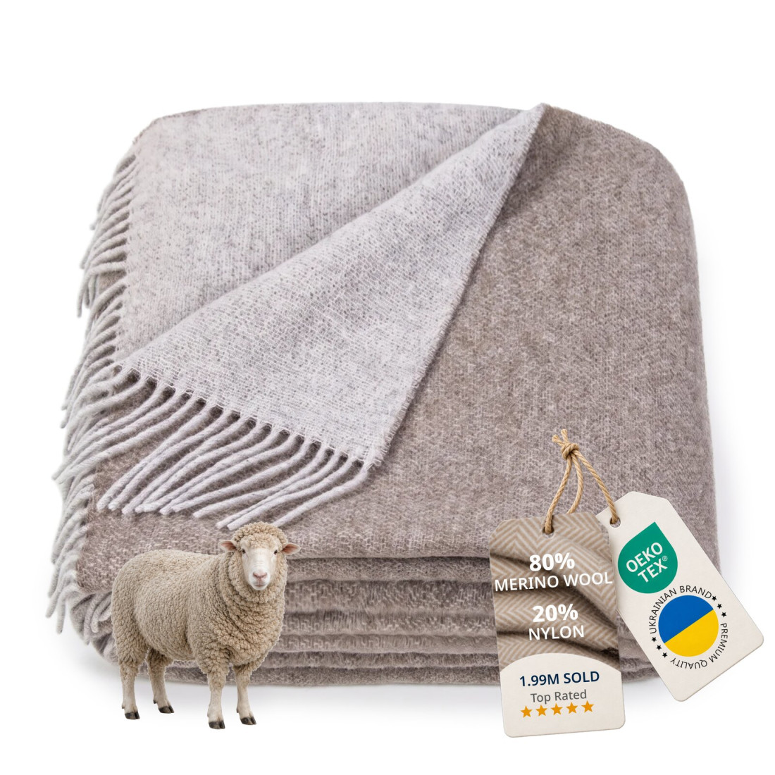 Reversible Merino Wool Blanket