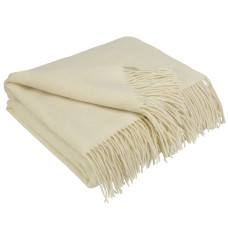 Cashmere wool blanket with merino herringbone LoveYouHome (140x200 cm / white cream)