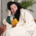 Cashmere wool blanket with merino herringbone LoveYouHome (140x200 cm / white cream)