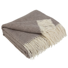 Cashmere wool blanket with Merino herringbone LoveYouHome (140x200 cm / Beige - White)