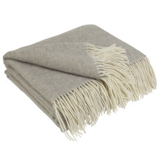 Cashmere Wool Blanket with Merino Herringbone LoveYouHome (140x200 cm / Brown - White)