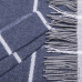 Cotton Blanket Squares LoveYouHome (140x200 cm / Blue - Grey - White)