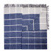 Cotton Blanket Squares LoveYouHome (140x200 cm / Blue - Grey - White)