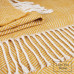 Cotton Blanket Parallels LoveYouHome (140x200 cm / Mustard Yellow with White)