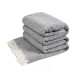 Merino Wool Blanket with Diamond Pattern LoveYouHome (140x200 cm / Gray - White)