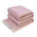 Merino Wool Blanket Diamond Pattern LoveYouHome (140x200 cm / Pink - White)