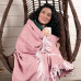 Merino Wool Blanket Diamond Pattern LoveYouHome (140x200 cm / Pink - White)