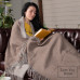 Reversible Merino Wool Blanket LoveYouHome (140x200 cm / Light Brown - White)