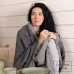 Double-sided Merino Wool Blanket LoveYouHome (140x200 cm / Light Gray - White)