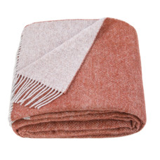 Double-sided Merino Wool Blanket LYHome (140x200 cm / Terracotta - White)