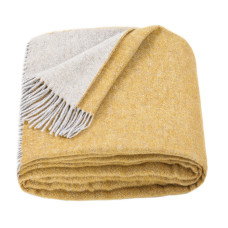 Double-sided Merino Wool Blanket LoveYouHome (140x200 cm / Mustard Yellow - White)