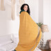 Merino Wool Blanket Stripes LoveYouHome (140x200 cm / Mustard - Grey - White)