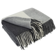 Merino Wool Blanket Squares Gradient LoveYouHome (140x200 cm / Anthracite - Grey - White) 