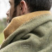 80% Merino wool blanket LoveYouHome (130x170 cm / Olive green - Mustard)