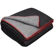 80% Merino Wool Blanket LoveYouHome (130x170 cm / Grey - Dark Grey)