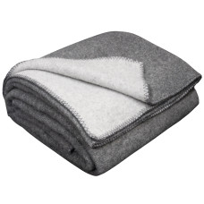 80% Merino Wool Blanket LoveYouHome (130x170 cm / Grey - Light Grey)