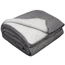 80% Merino Wool Blanket LoveYouHome (150x215 cm / Light Grey - Grey)