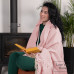 Cashmere blanket with Merino herringbone LoveYouHome (140x200 cm / Pink with White)